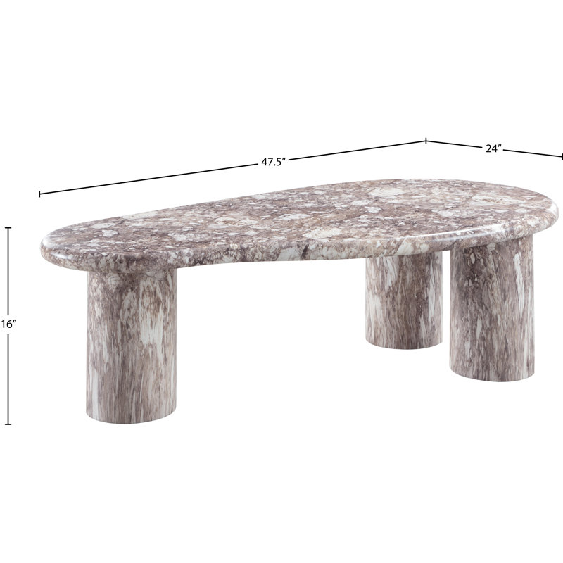 Table basse en béton Sassari, Brun