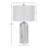 Polyresin Table Lamp with Linen Shade, White Marble