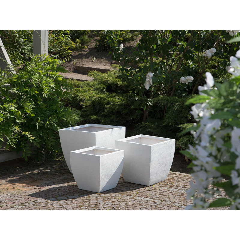 Adkins Plant Pot, 51cm H x 53cm W x 53cm D, White, 1