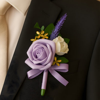 6 Pcs Set Of Artificial Rose Boutonnieres For Men, Suitable For Weddings, Grooms, And Groomsmen. The Artificial Flowers Are Perfect For Wedding Anniversaries, Proms, Parties, And Home Decoration