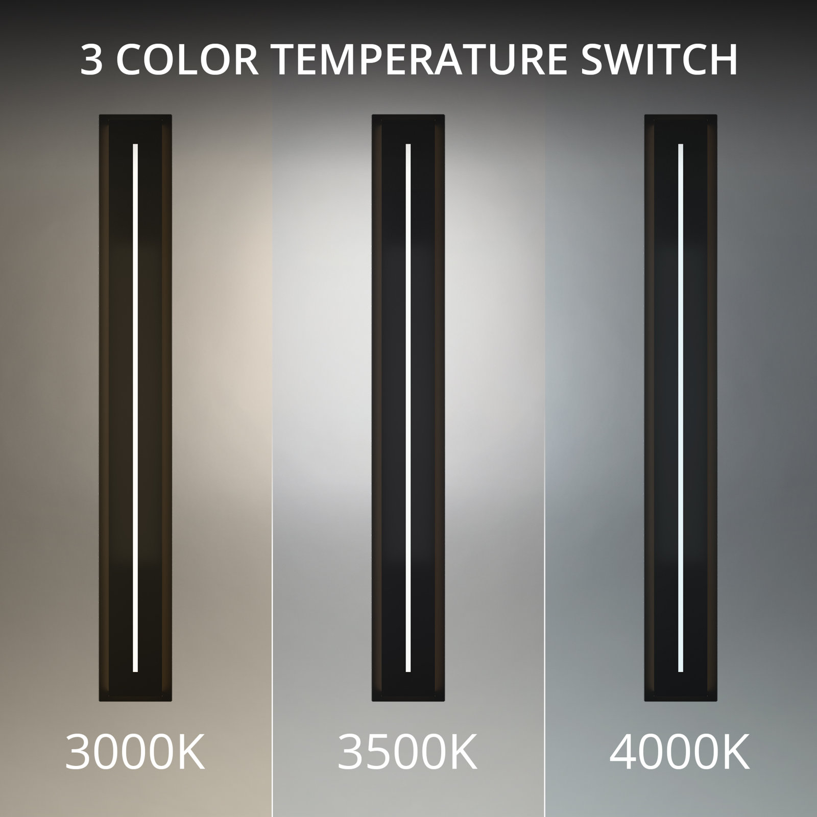 Midnight Outdoor LED Wall Light, 4000K, 56" H