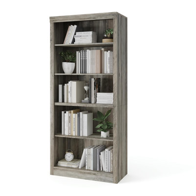 71" Tall 5-Tier Bookshelf, Wooden Open Storage Bookcase with Anti-Tip Design,  Book Shelf for Bedroom, Living Room & Office