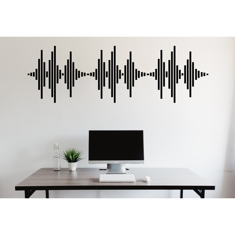 Audio Wave Wall Decal Sound Wave Wall Sticker Music Notes Wall Decor Vinyl Music Wall Art Musician Wall Sticker Recording Studio Decor 260LU