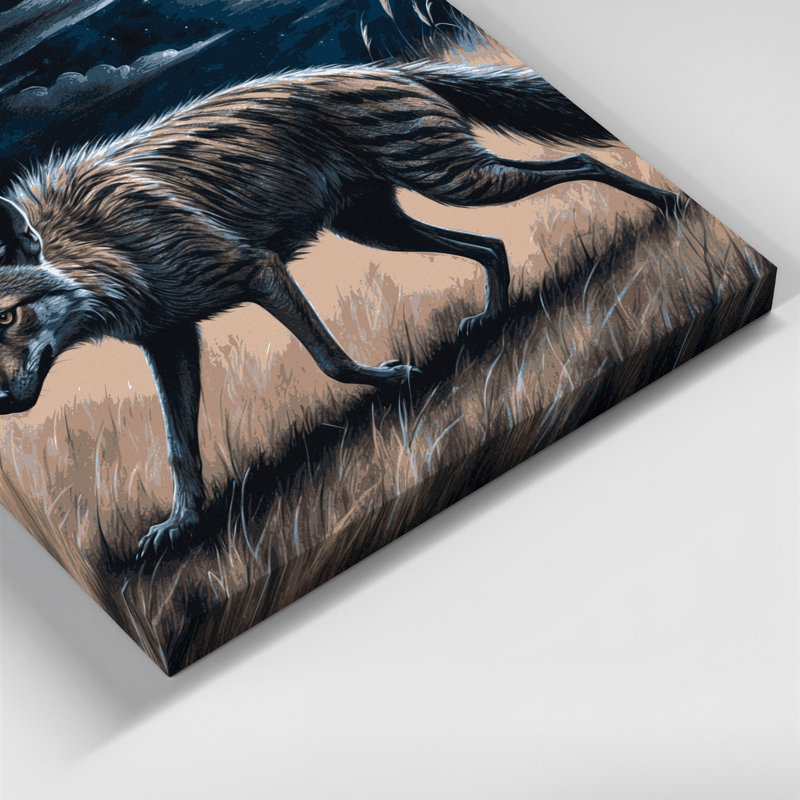 Faune loup gris, art mural sur toile, H 12 po x l 12 po
