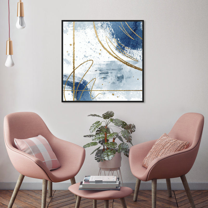 Royal Blue Eyes Light - impression d'art graphique, Black Framed, H 24 po x l 24 po x 1,5 po