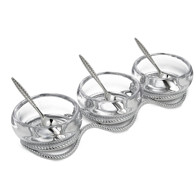 Nambe Braid Triple Condiment