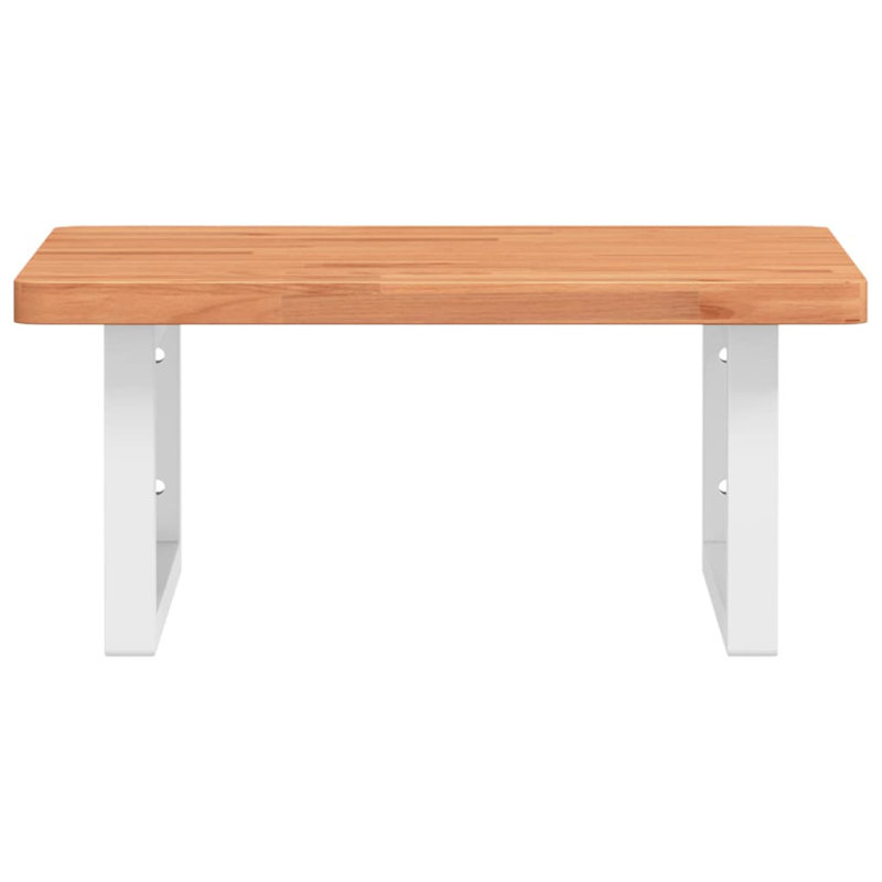 Ariatna 50cm Solid Wood Bathroom Vanity Top, Beech/White