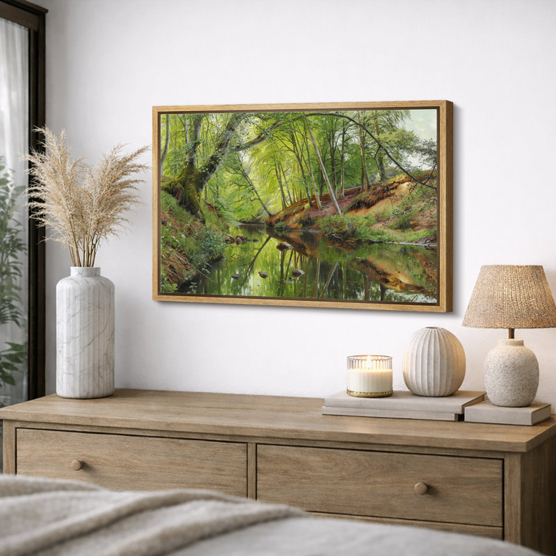 Serene Forest Creek, œuvre d'art, impression sur toile encadrée, impression sur toile, H 24 po x l 36 po