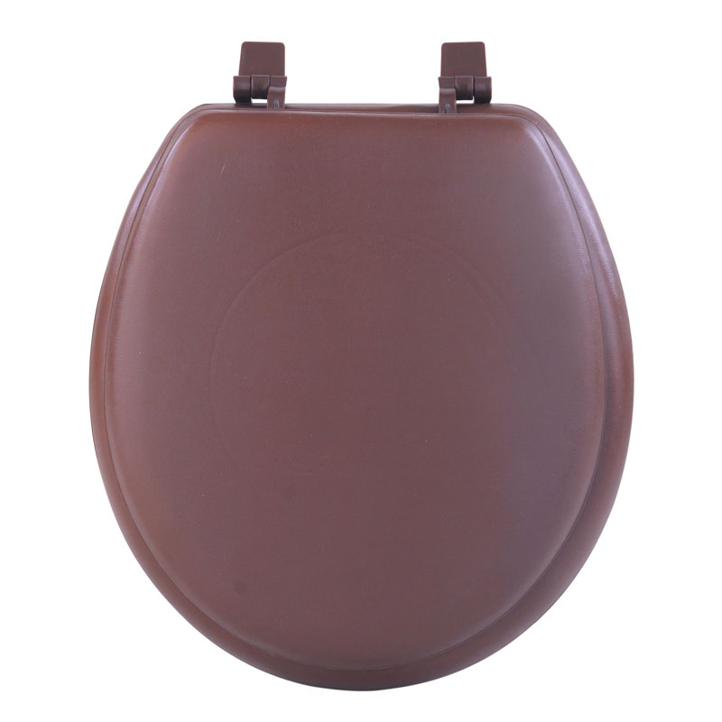 Chocolate 17 Inch Soft Vinyl Toilet Seat with Foam Cushion