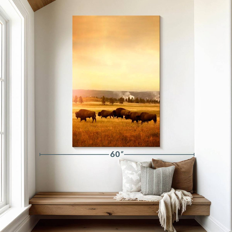 Roaming Bison Herd, 51" H x 34" W
