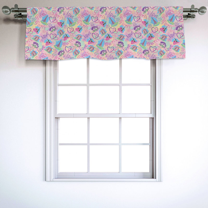 Ambesonne Sateen Ruffled 54'' W Window Valance in