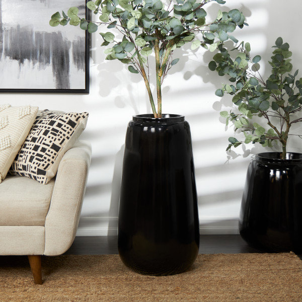 Mabe Floor Vase, 30.25" H x 16" W x 16.25" D, Black