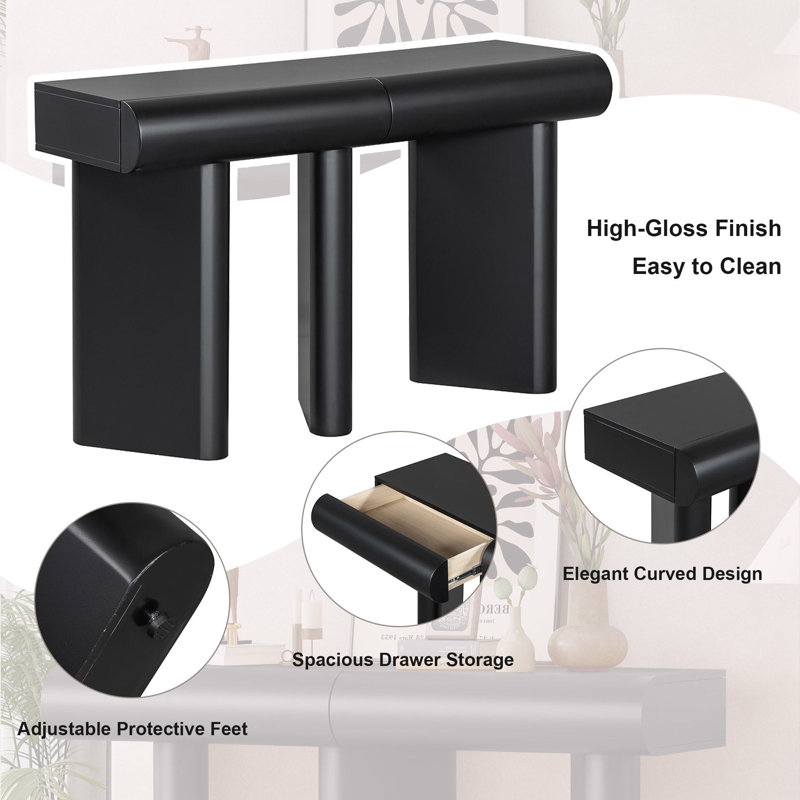 Beaumont 47.6'' Console Table, Black