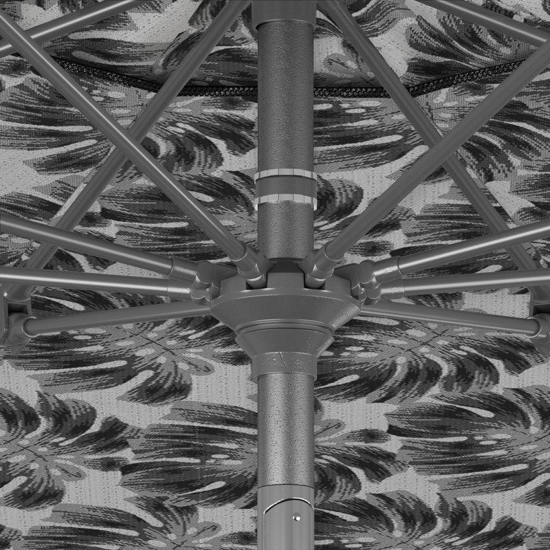 Parasol de marché 9 pi Santana Praneeth, Palmier graphite - Pacifica Premium, Gris
