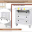 Meuble en pin massif 3 pièces - Polyvalent pour différents styles de décoration. Table d'appoint de rangement en bois blanc avec plateau coulissant, idéale pour l'entrée.