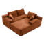 Canapé modulaire 105 po, canapé modulaire Cloud avec assise profonde, canapé modulaire en L moderne avec méridienne, fauteuils rembourrés pour la chambre à coucher du salon, sans assemblage, (ORANGE)