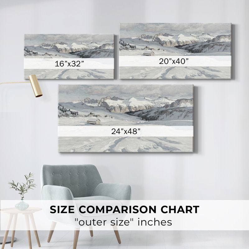 Série paysage - CCCCXCVI - Toile tendue avec châssis - Prêt à accrocher, H 24 po x l 48 po