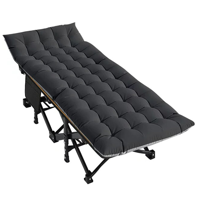 Portable Folding Heavy Duty Camping Cots Sleeping Cot with Carry Bag and 3" Mattress 900 LBS, Black