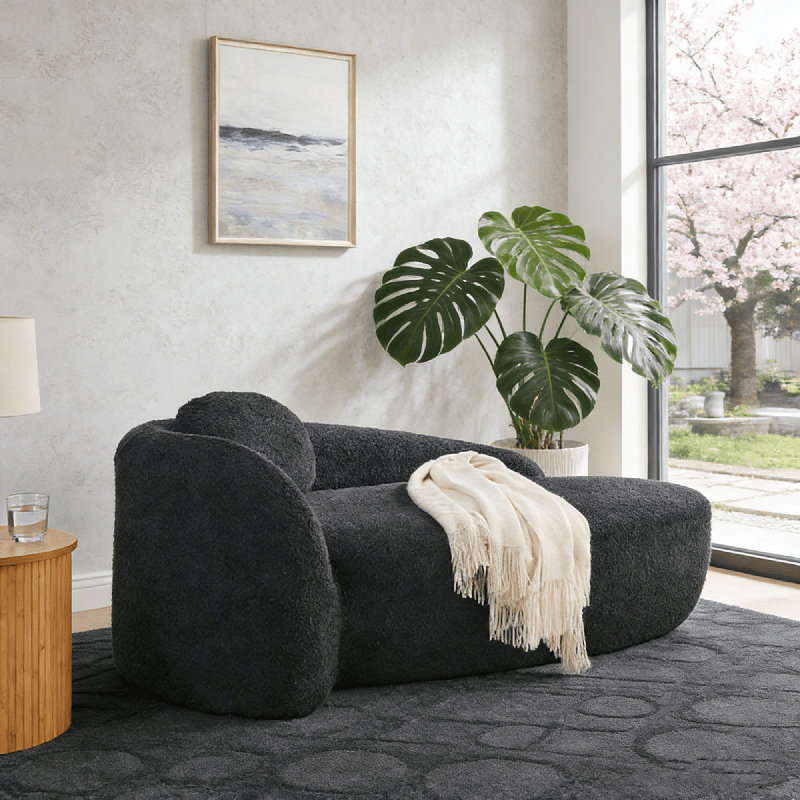 Chaise d'appoint ovale à compression, Noir