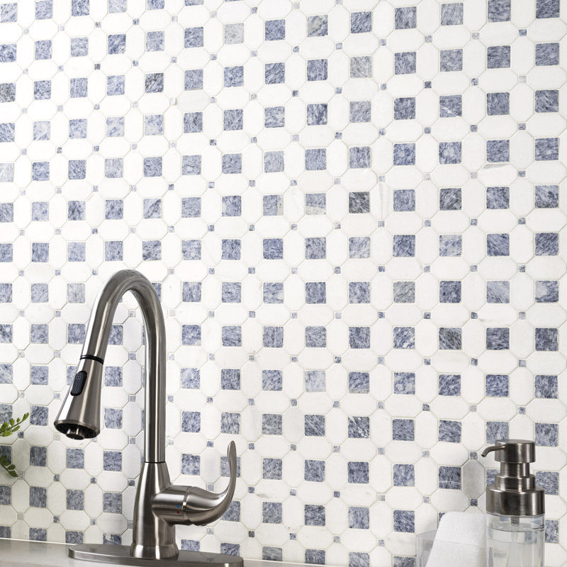 Loredana Array 12 in. x 12 in. Polished Marble Mosaic Floor and Wall Tile