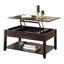 Table basse noire avec plateau relevable