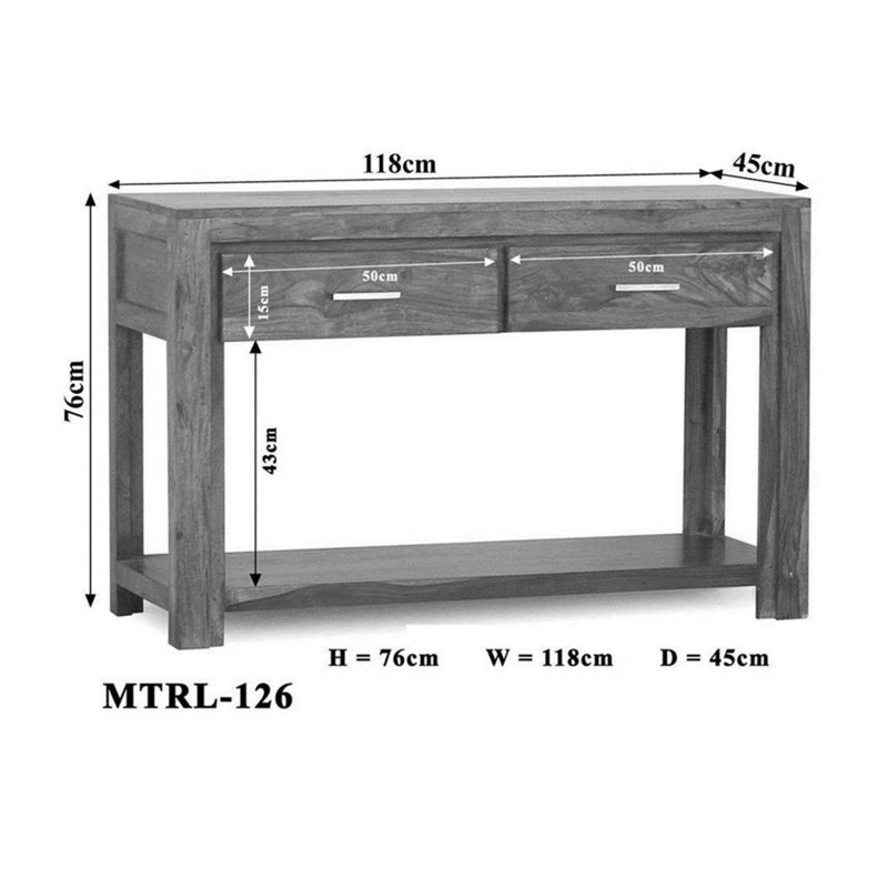 Metro Polis 118cm Solid Wood Console Table