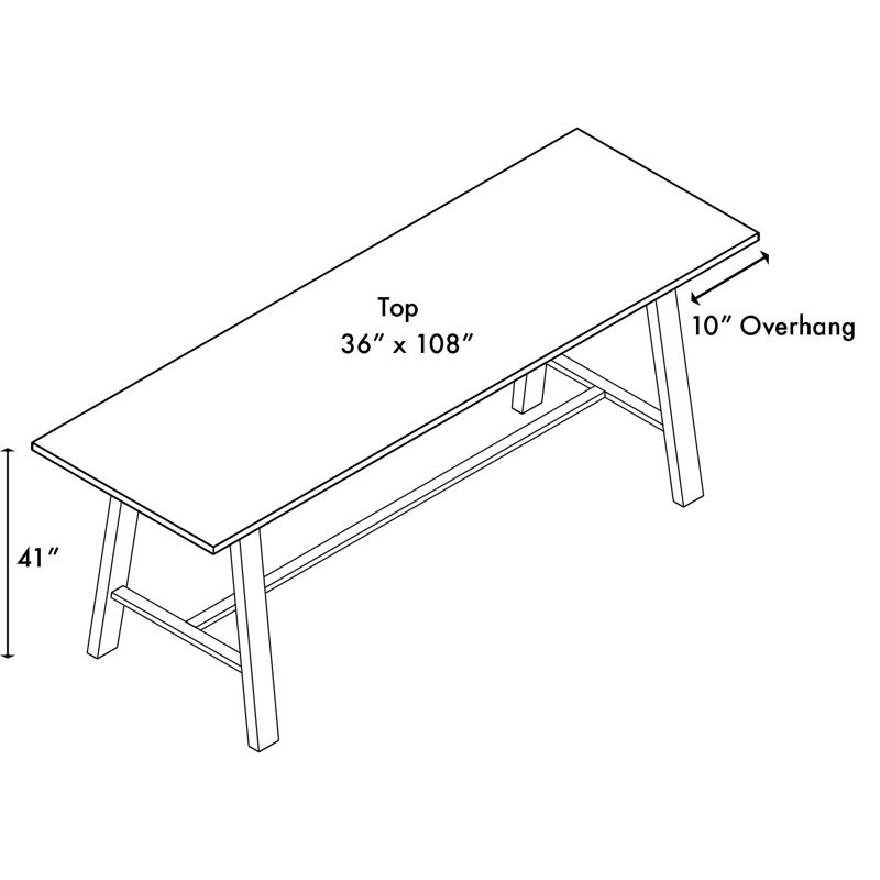 Table de salle à manger Midtown, Teck, H 41 po x l 108 po x P 36 po