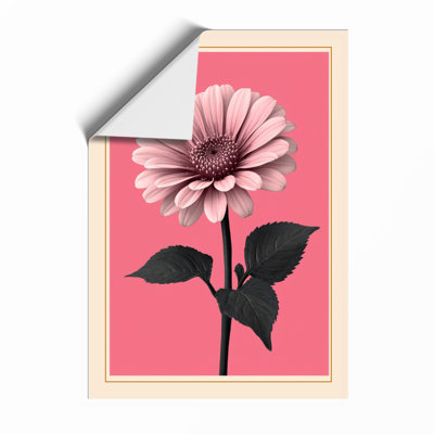Pink Gerbera Study Botanical - Framed Print