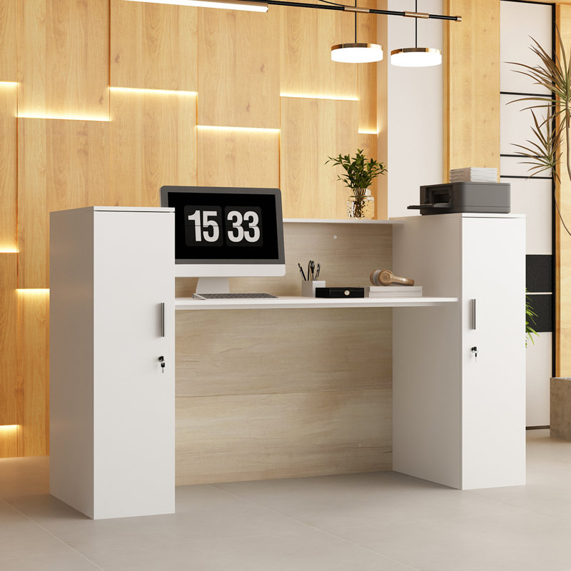 Bureau de réception rectangulaire en stratifié Gradon