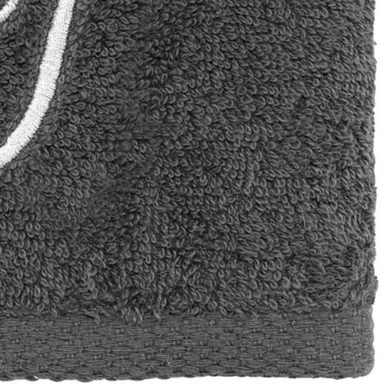 Winston Porter Granite/Silver Script Monogram Fingertip Towel Letter T