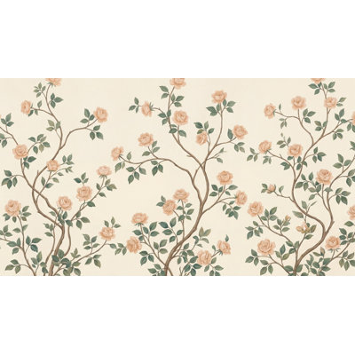 Papier peint floral Roses rétro