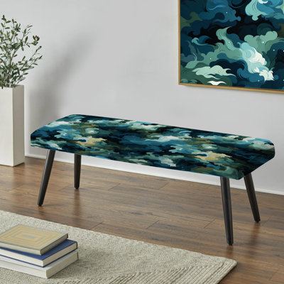 Banc rembourré noir Jasmeet