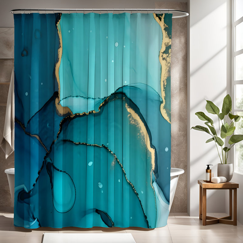 Shower Curtain w/ Bathmat, 93"H x 70"W