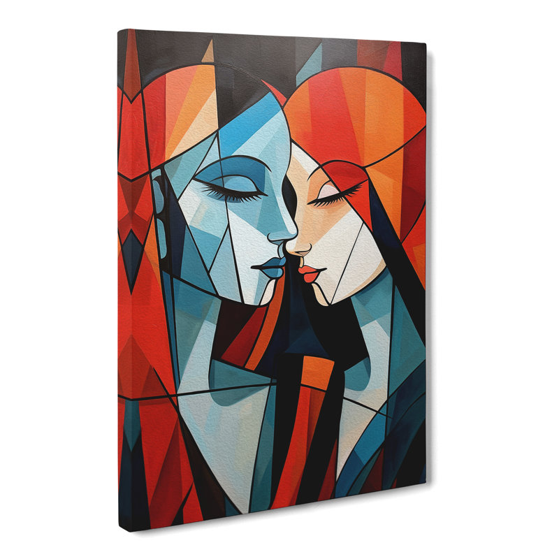 Two Women In Love Geometric - Print, 50cm H x 35cm W x 3cm D