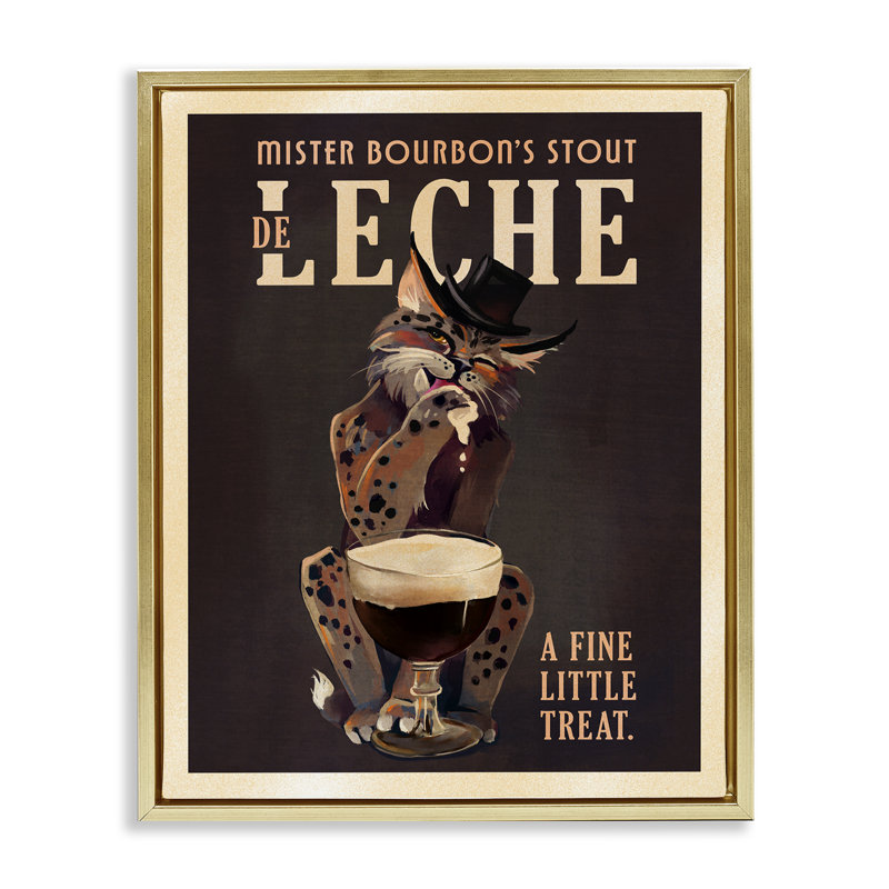 «Bourbon De Leche Stout», art mural encadré flottant par The Whiskey Ginger, H 21 po x l 17 po