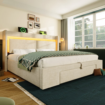 Drawers and Footboard Storage Bed Frame