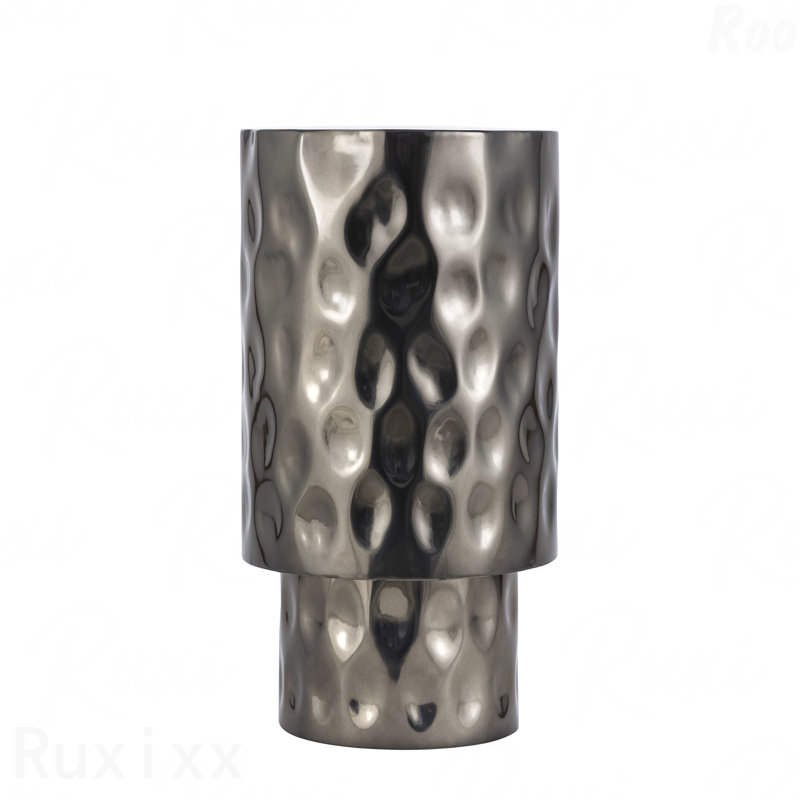 Table de bout en métal de style moderne avec finition nickel