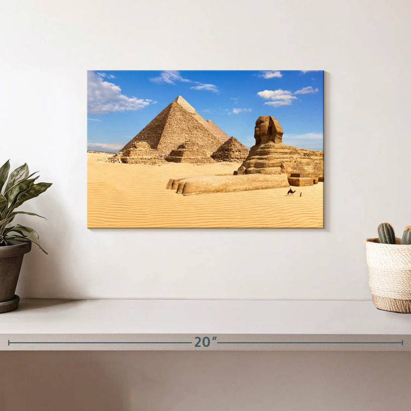 Sphinx d'Adella et grande pyramide de Gizeh, H 8 po x l 12 po