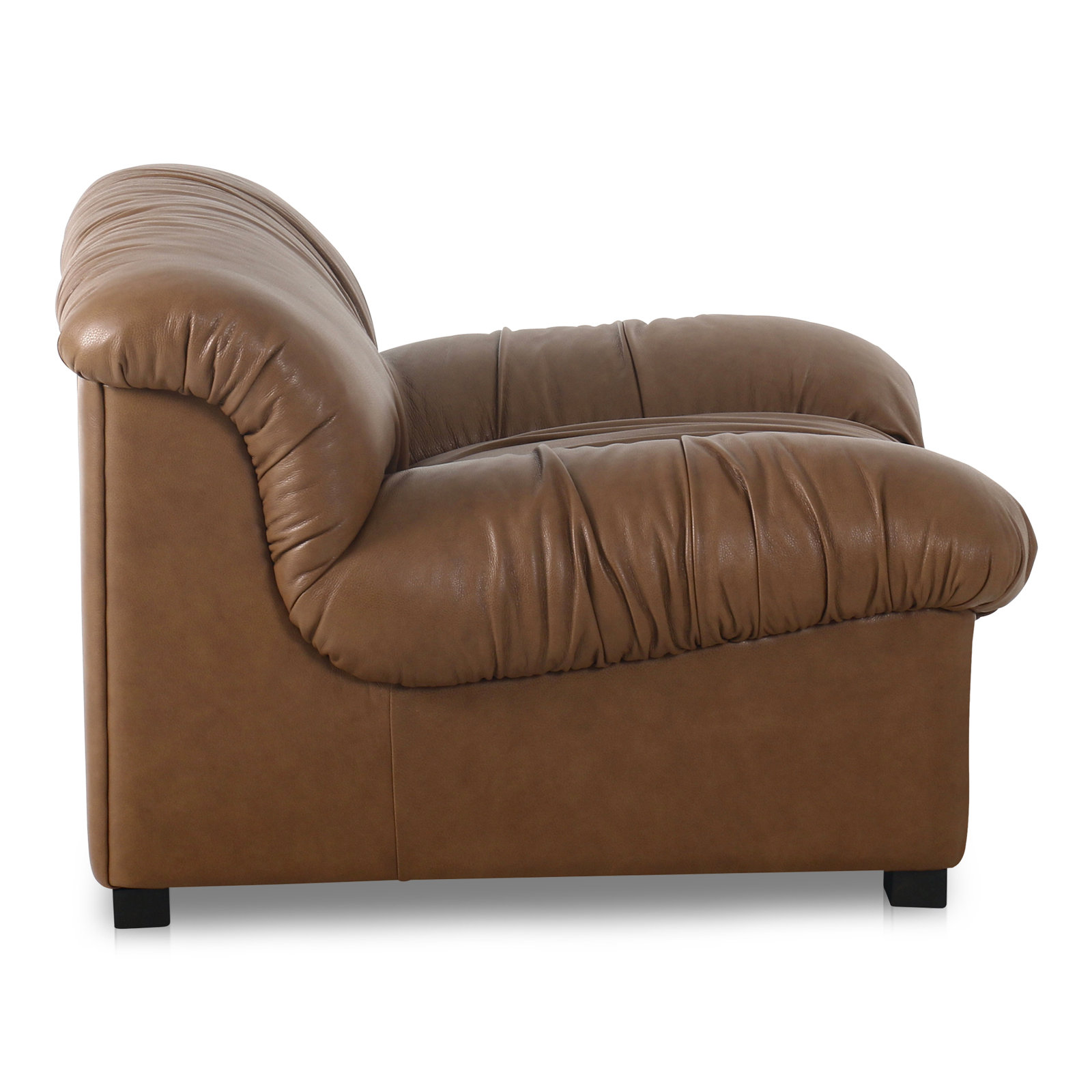 Rossini Genuine Leather Lounge Chair, Brown Genuine Leather
