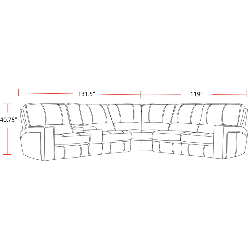 Azyah Upholstered Power Reclining L-Shaped Sectional Symmetrical, Verona Saddle