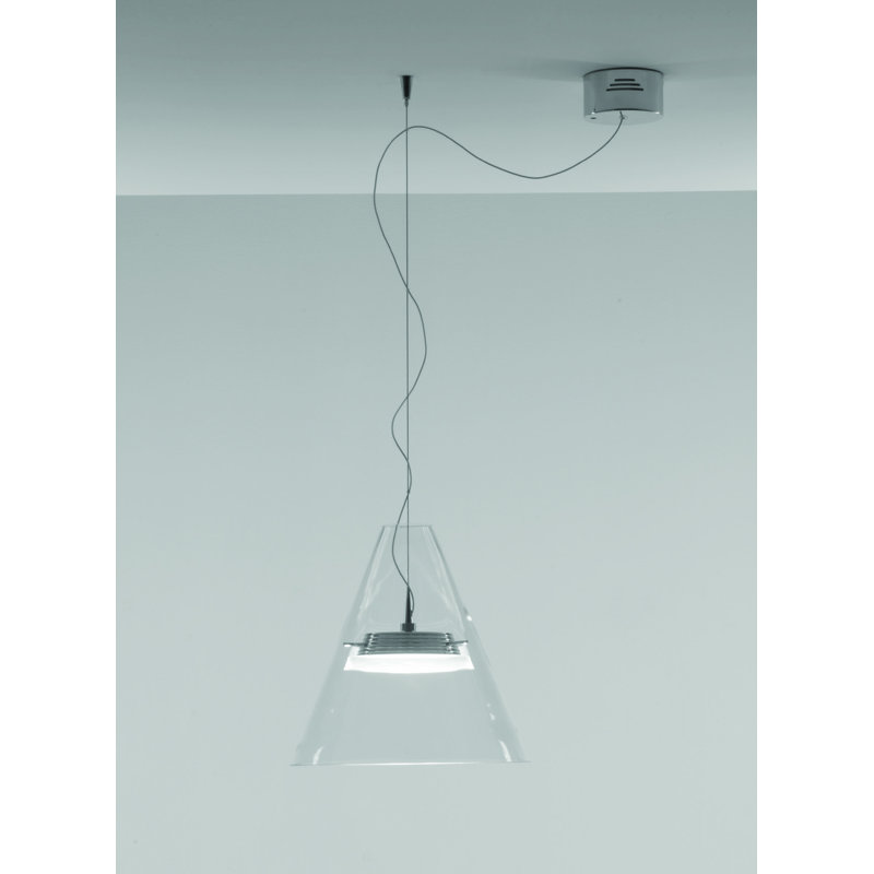 Dillinger 1 - Light Chrome LED Cone Pendant, Clear