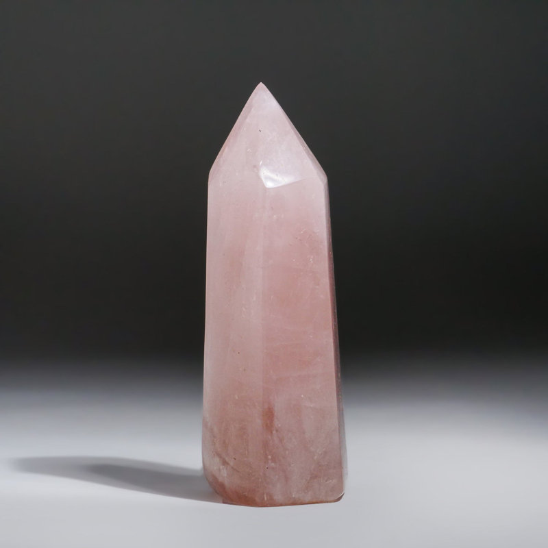 Point de quartz rose poli du Brésil (1,2 lb)