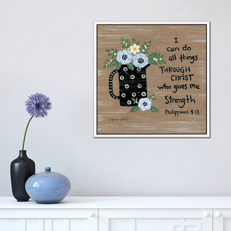 Joyful Blues 1 Piece Wall Art on Canvas, 45.72 cm H x 45.72 cm W, White Floater Frame