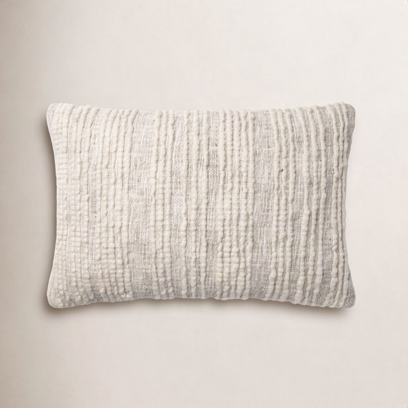 Sagitta Embroidered Wool Blend Throw Pillow, Down
