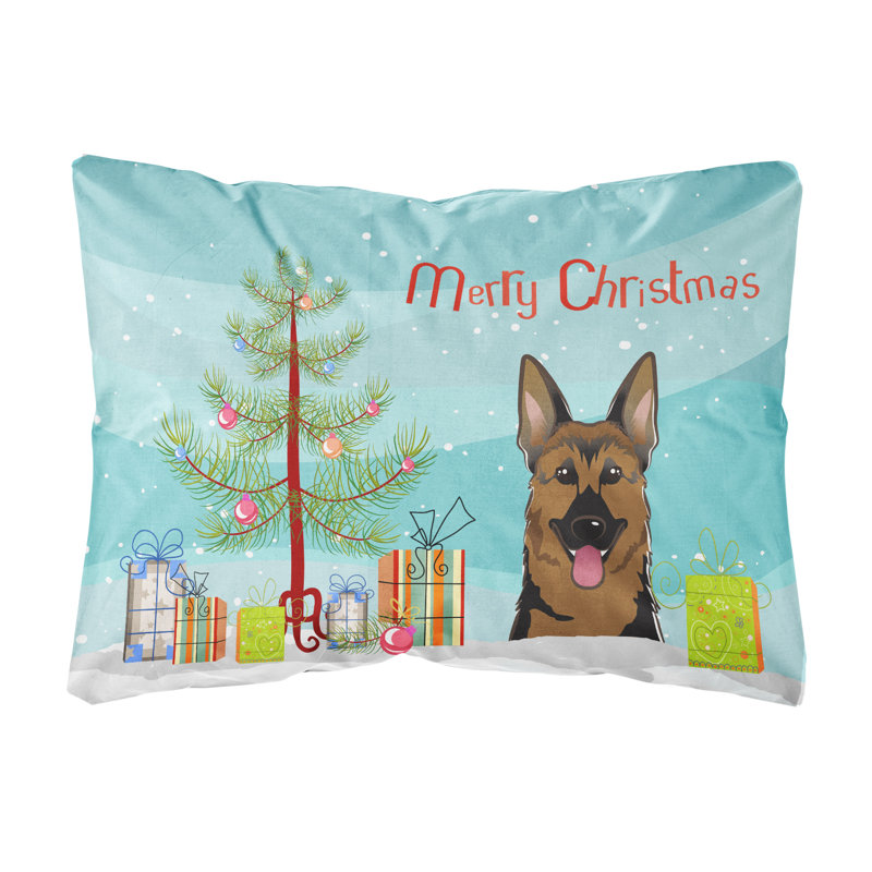 Coussin intérieur / extérieur Christmas Tree and German Shepherd