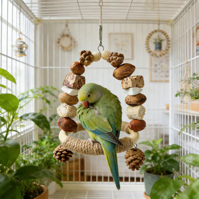 Balançoires en bois Perroquets griffes Bâton d'affûtage Bâton debout Fournitures pour animaux de compagnie à travers un poteau debout givré Bâton debout Grès