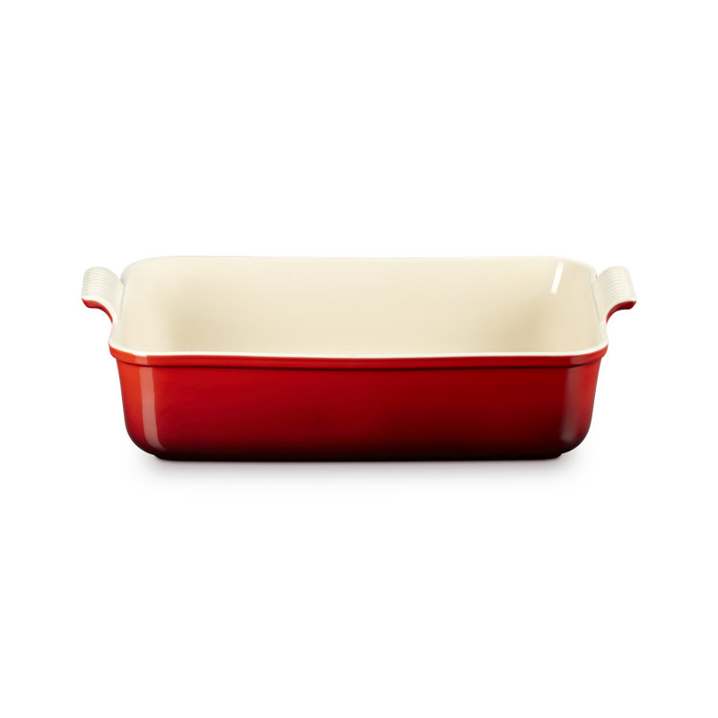 Le Creuset Stoneware Heritage Deep Rectangular Lasagna Dish, 6.75 Qt., Cerise, Cerise