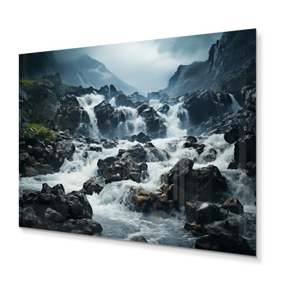 Cascade éternelle V - impression sans cadre sur métal