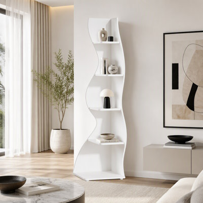 69.8" 5-Tier Corner Bookcase