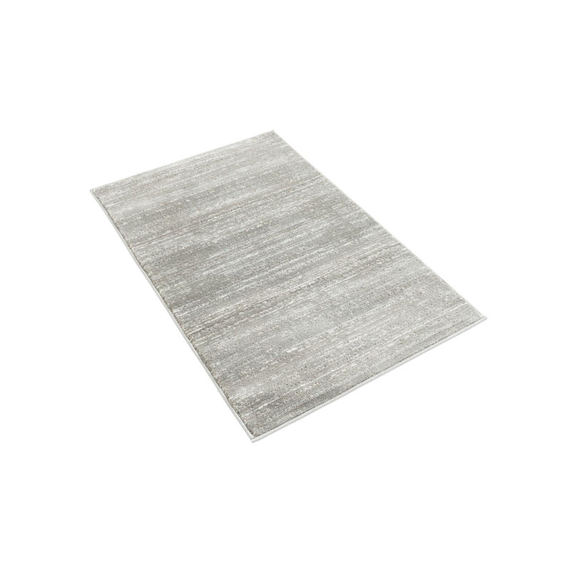 Tapis uni / rayé gris-ivoire Aimeeleigh, Rectangle 2 pi x 3 pi 1 po